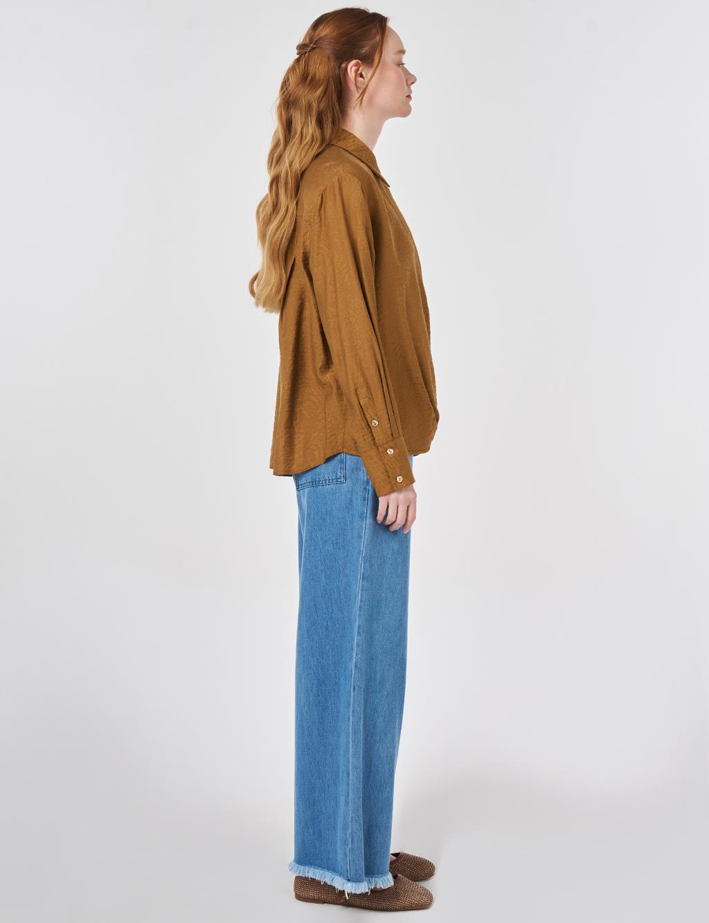 Hotfix Printed Viscose-Cotton Blouse Dark Olive 