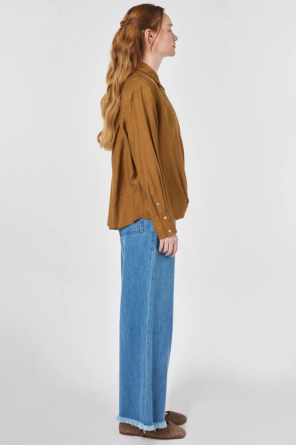 Hotfix Printed Viscose-Cotton Blouse Dark Olive 