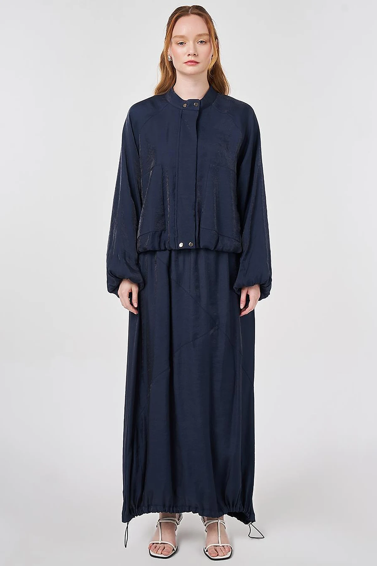 Pouch Pocket Modal Skirt Set Dark Navy