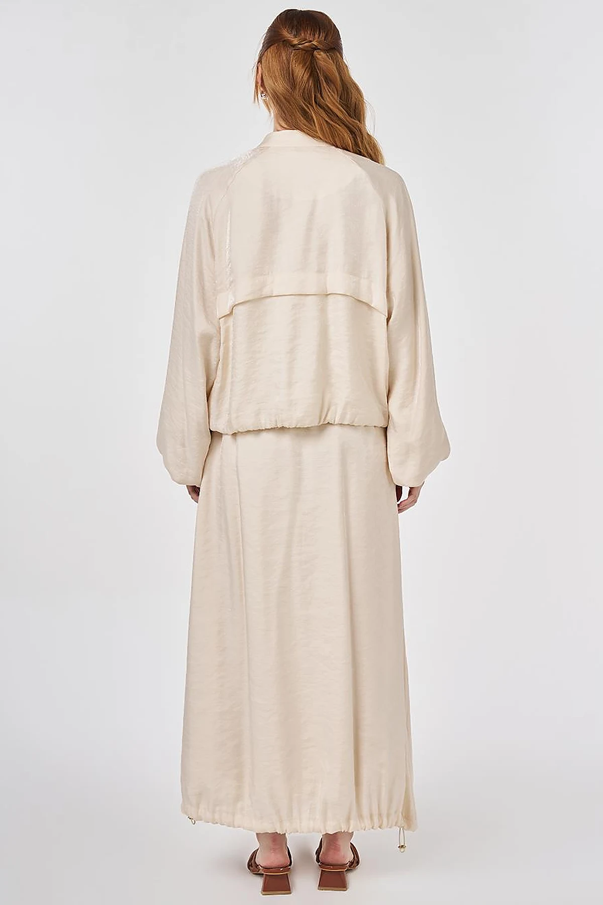 Pouch Pocket Modal Skirt Set Cream