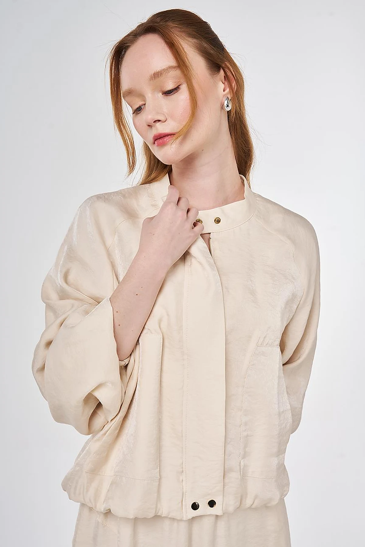 Pouch Pocket Modal Skirt Set Cream
