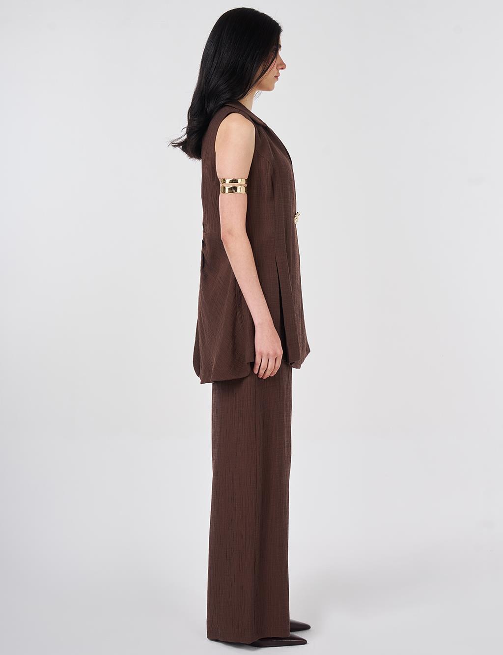 Chocolate Lyocell Viscose Vest Suit