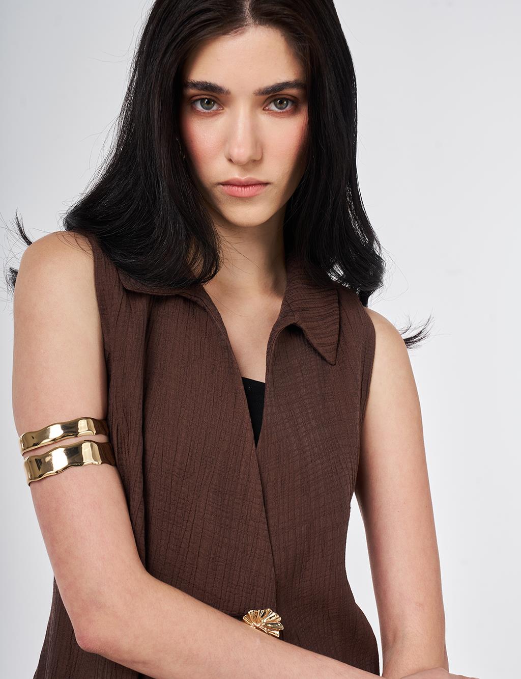 Chocolate Lyocell Viscose Vest Suit