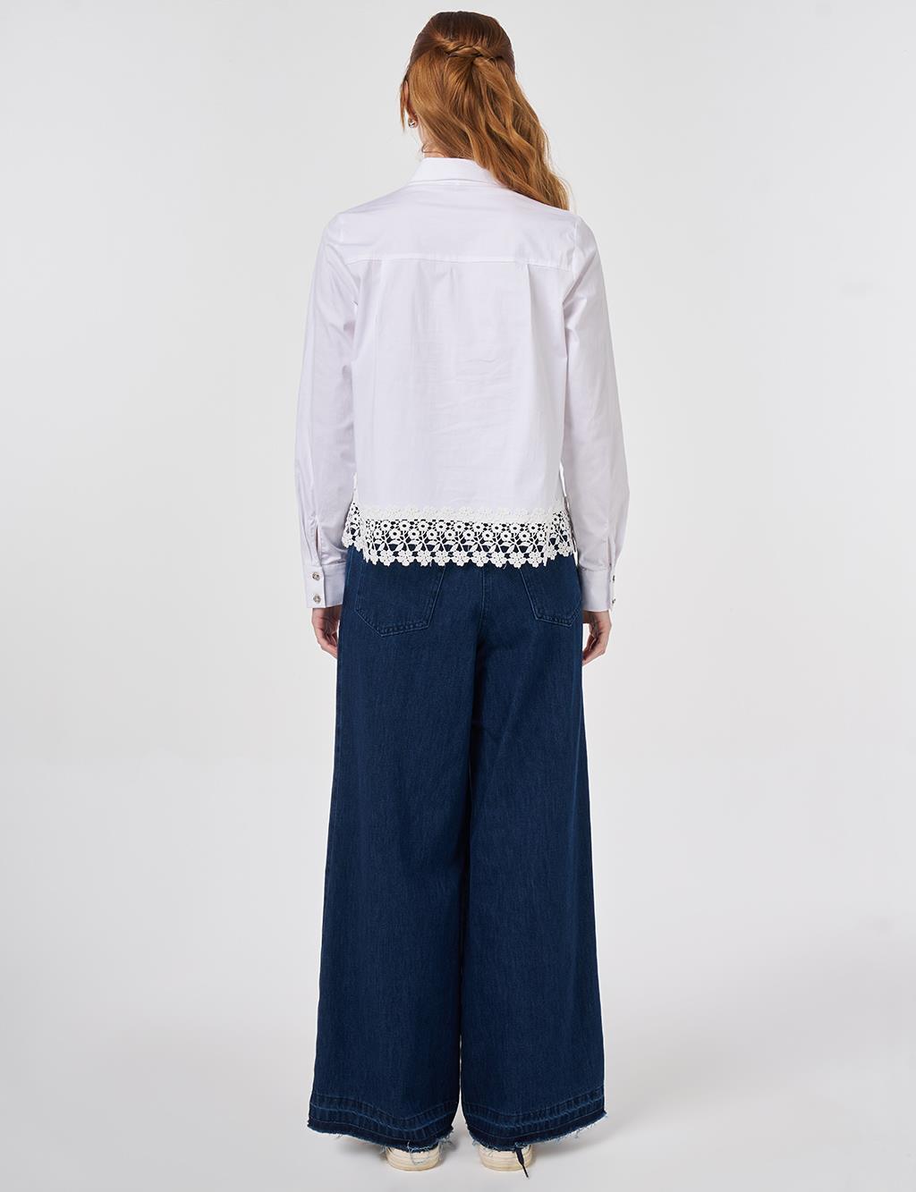 Lace Trimmed Cotton Tunic Optic White