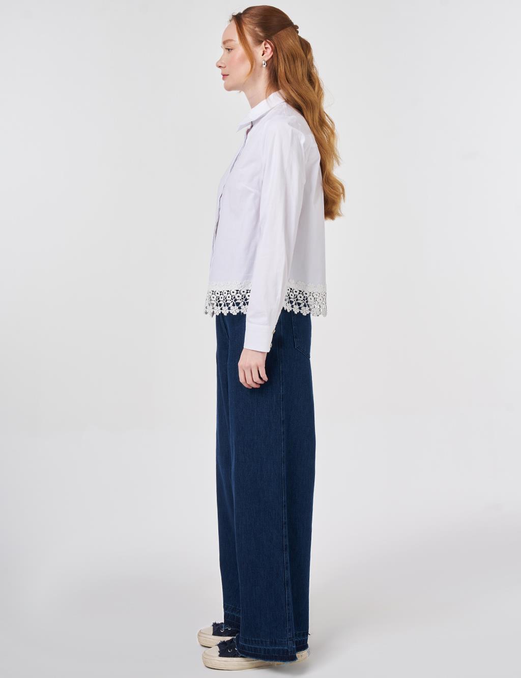 Lace Trimmed Cotton Tunic Optic White