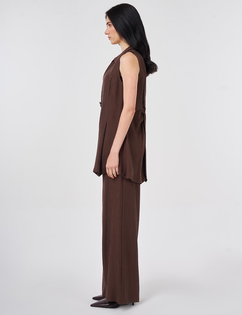 Chocolate Lyocell Viscose Vest Suit