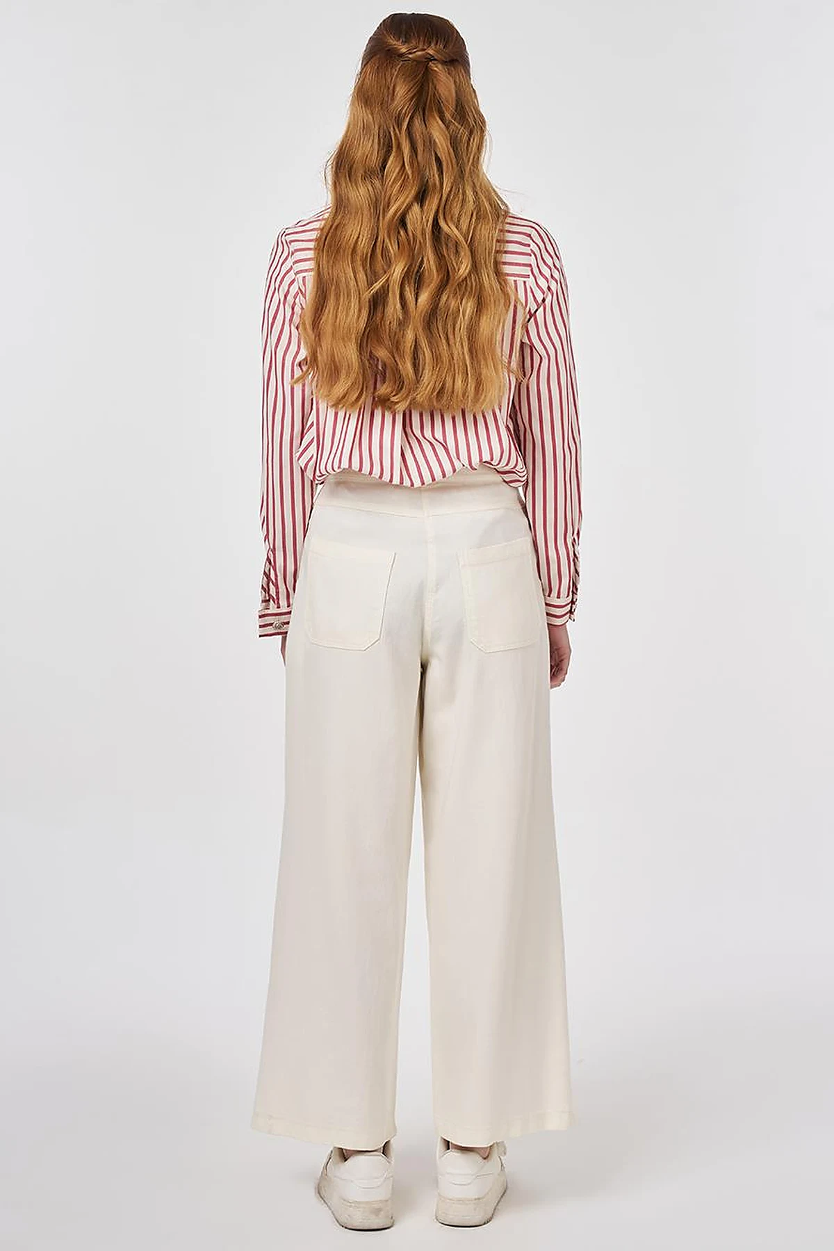 Wide Leg Non Denim Pants Ecru