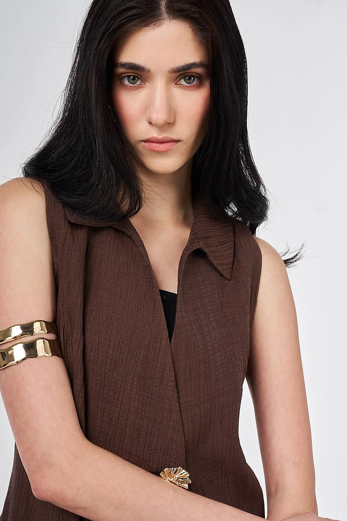 Chocolate Lyocell Viscose Vest Suit