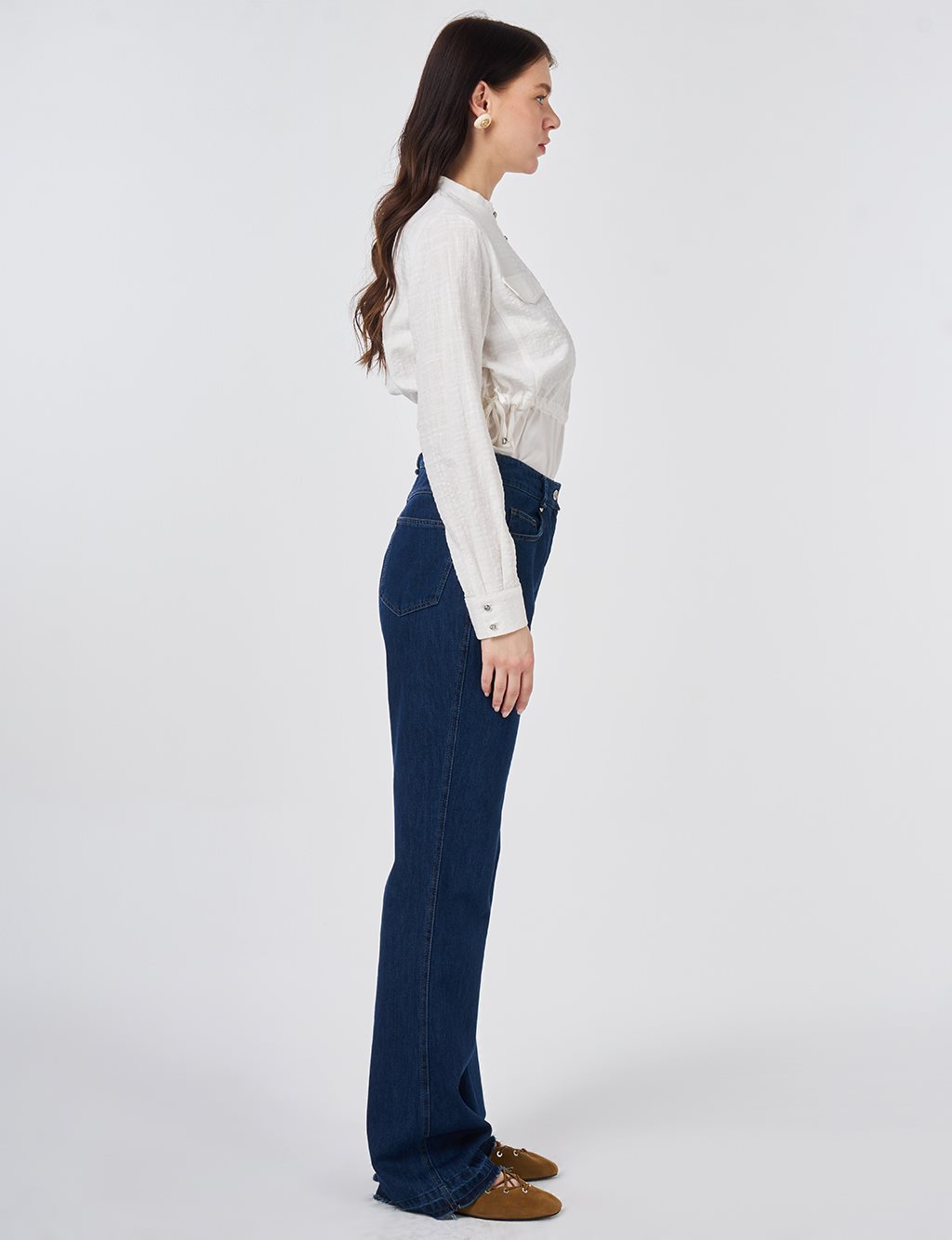 Straight Denim Pants Navy