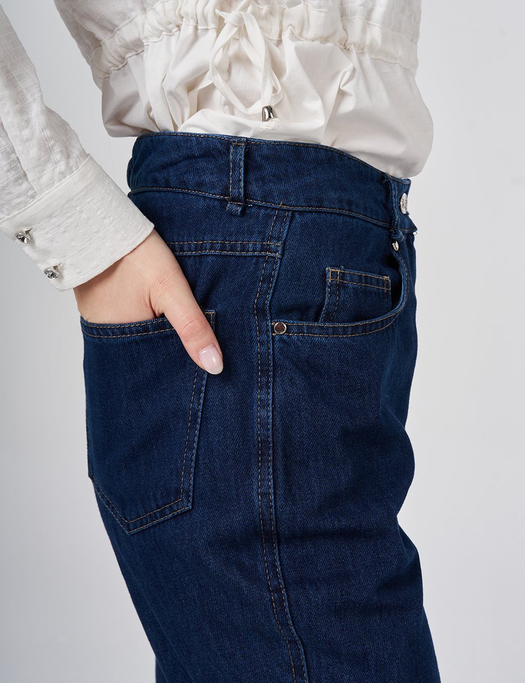 Straight Denim Pants Navy