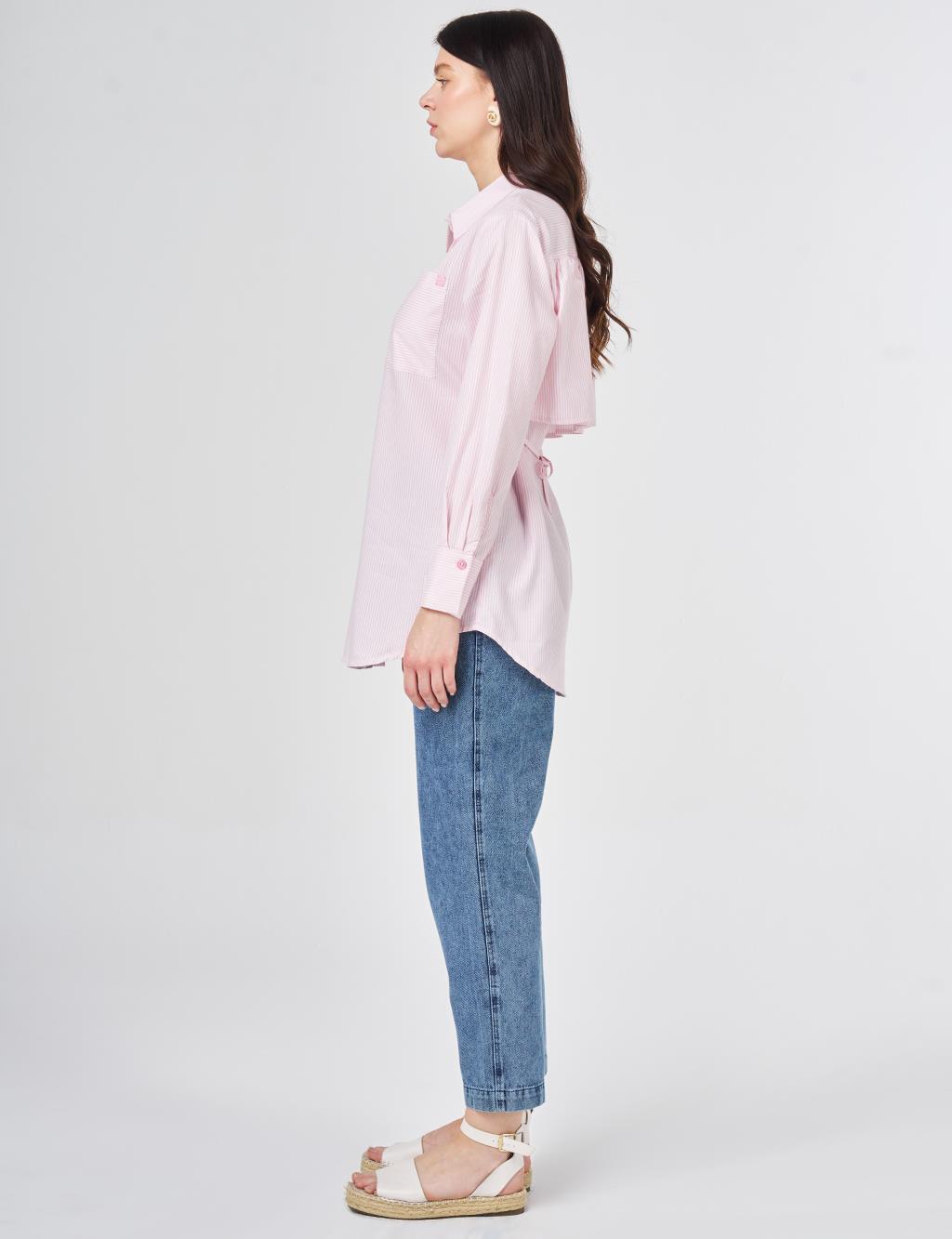 Tie-Belt Cotton Tunic Candy Pink