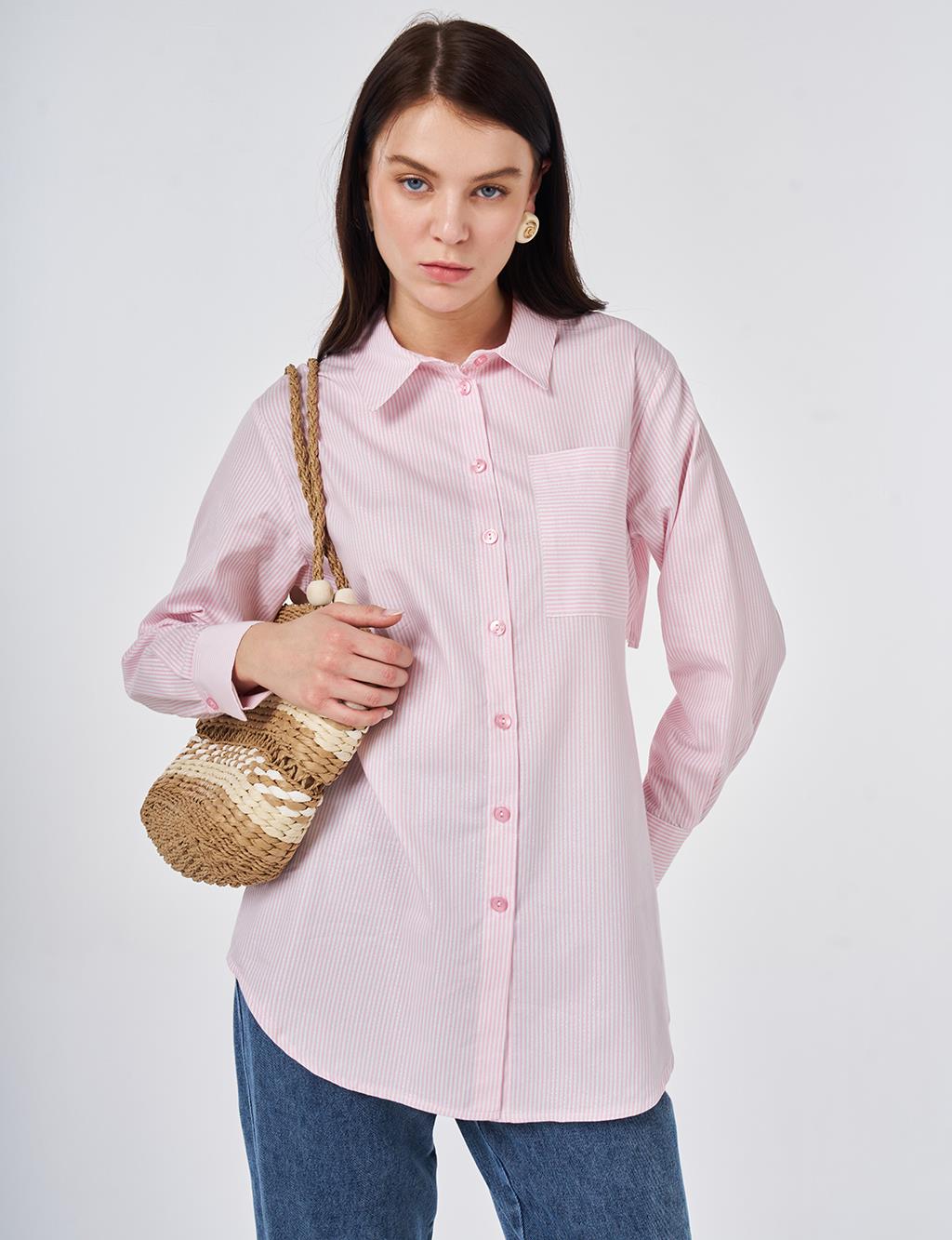 Tie-Belt Cotton Tunic Candy Pink