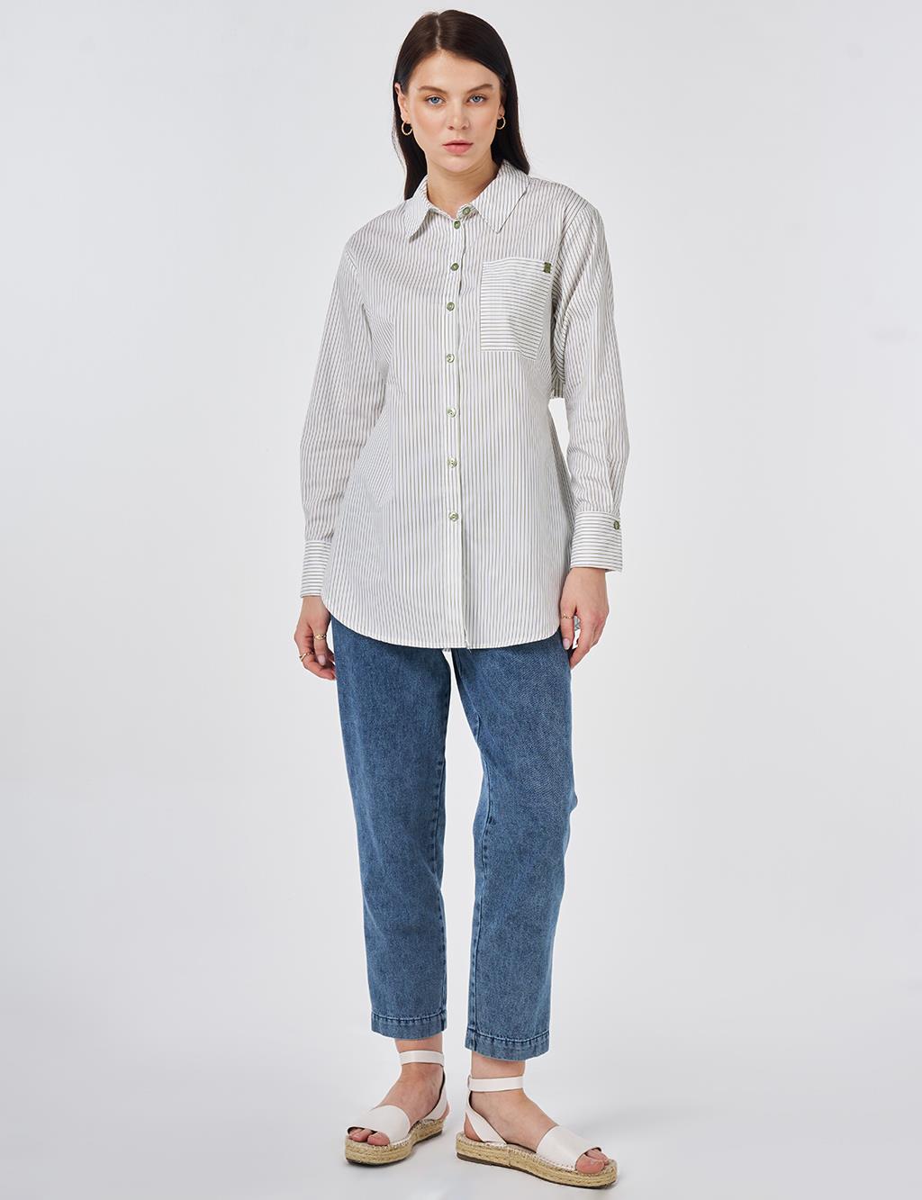Tie-Belt Cotton Tunic Khaki