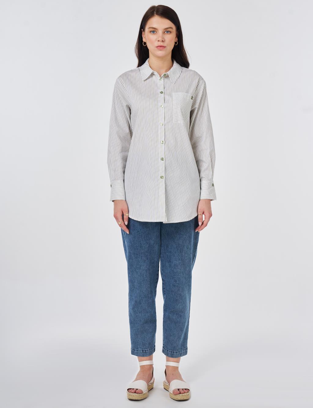 Tie-Belt Cotton Tunic Khaki