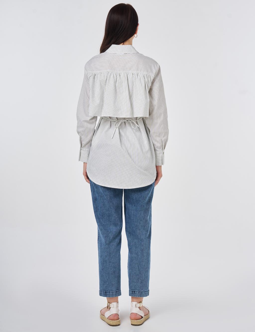 Tie-Belt Cotton Tunic Khaki