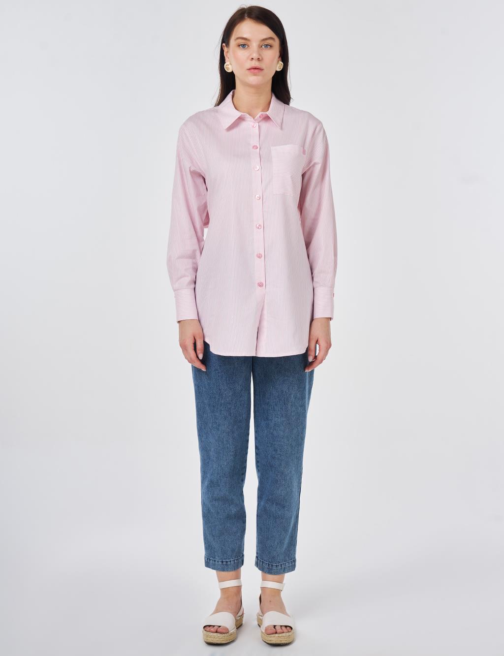 Tie-Belt Cotton Tunic Candy Pink
