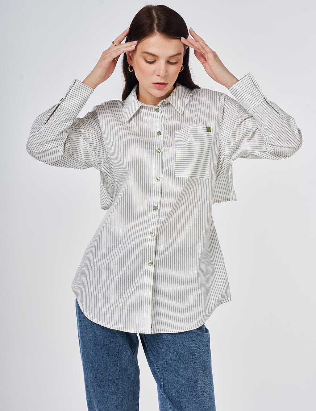 Tie-Belt Cotton Tunic Khaki