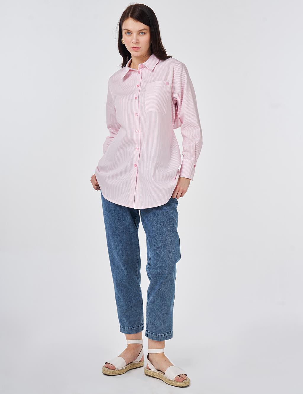 Tie-Belt Cotton Tunic Candy Pink