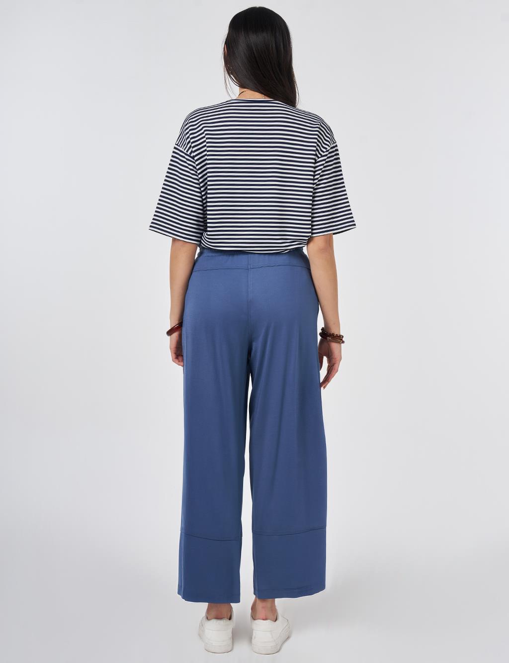 Relaxed Fit Rayon Trousers Indigo