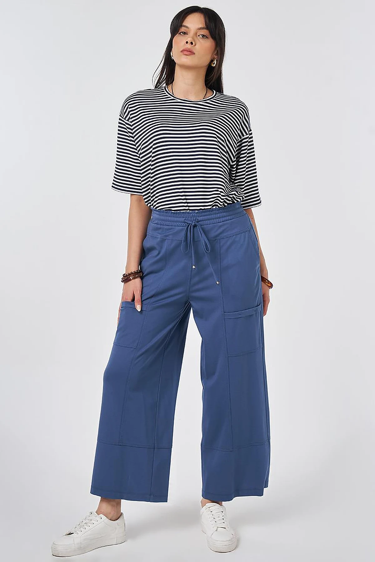 Cargo Pocket Rayon Trousers Indigo