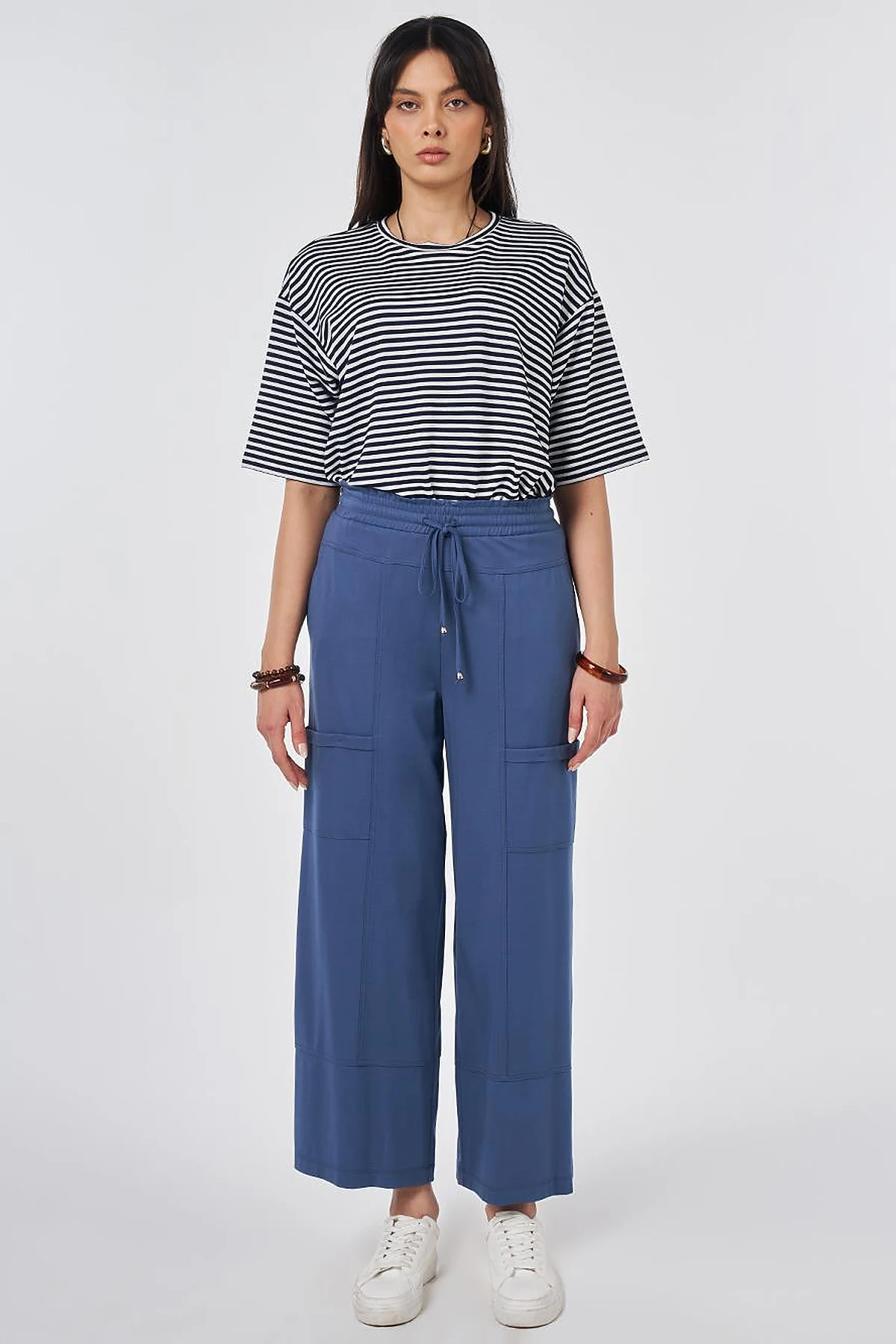 Cargo Pocket Rayon Trousers Indigo