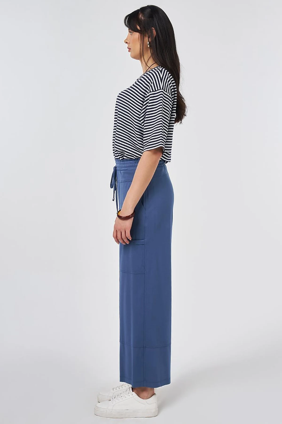 Cargo Pocket Rayon Trousers Indigo