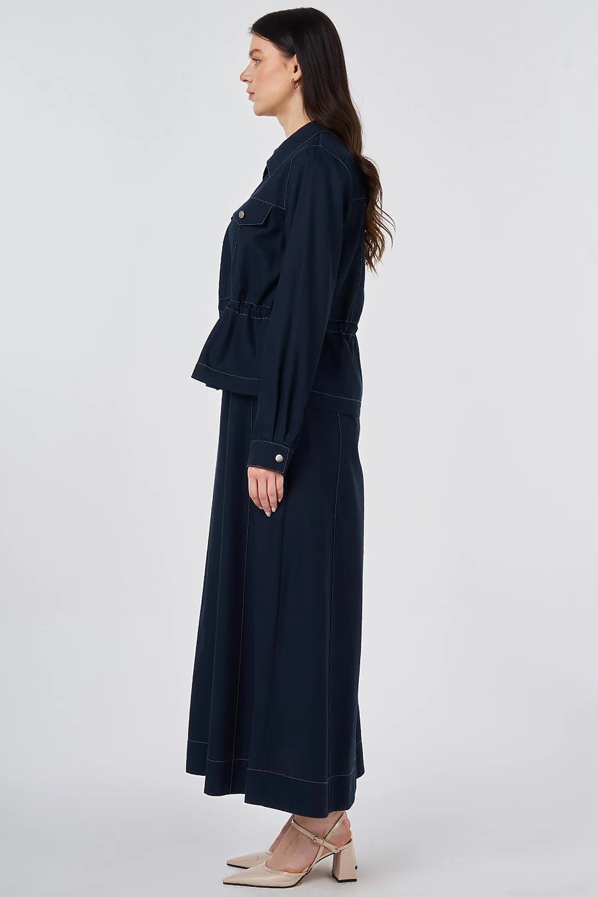 Punto Stitched Lyocell Cotton Two-Piece Set Dark Navy