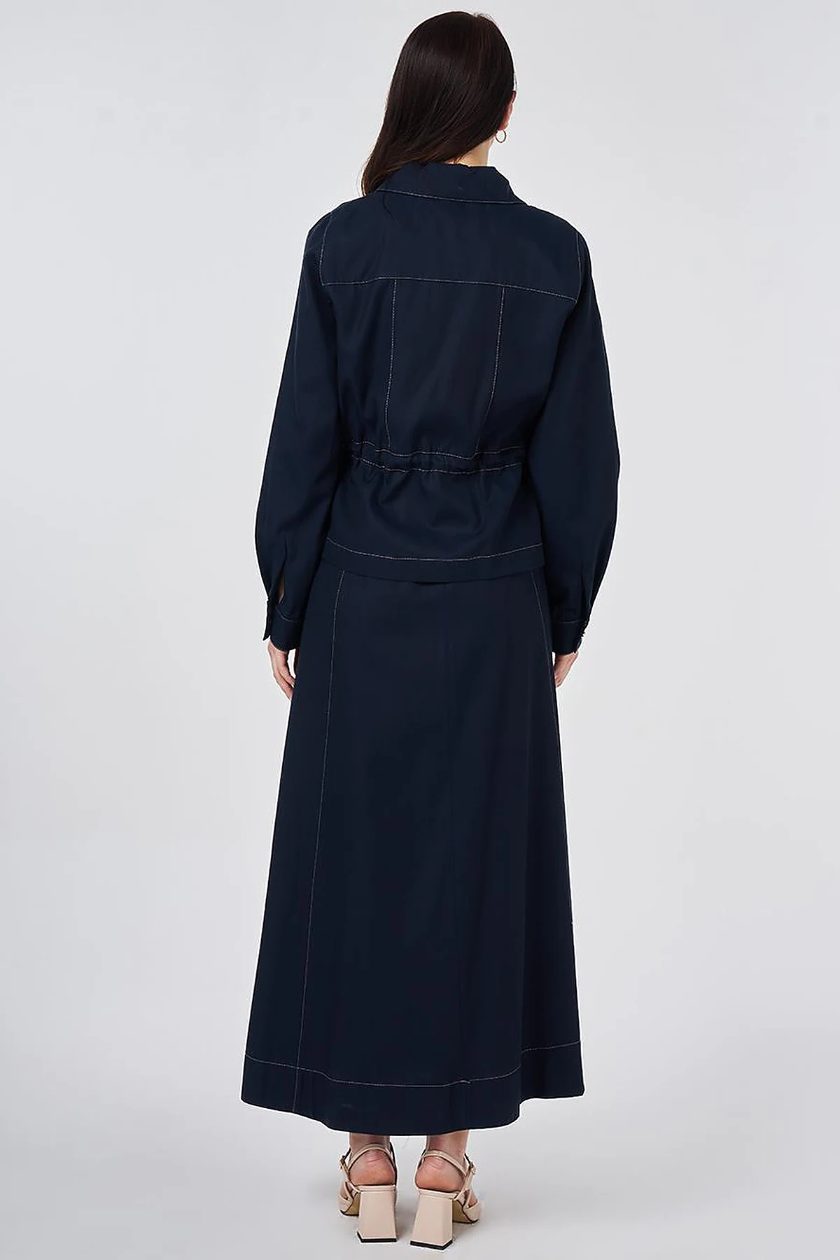 Punto Stitched Lyocell Cotton Two-Piece Set Dark Navy
