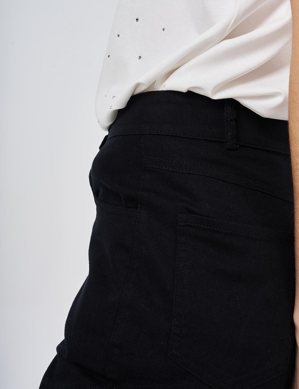 Flared Denim Pants Black