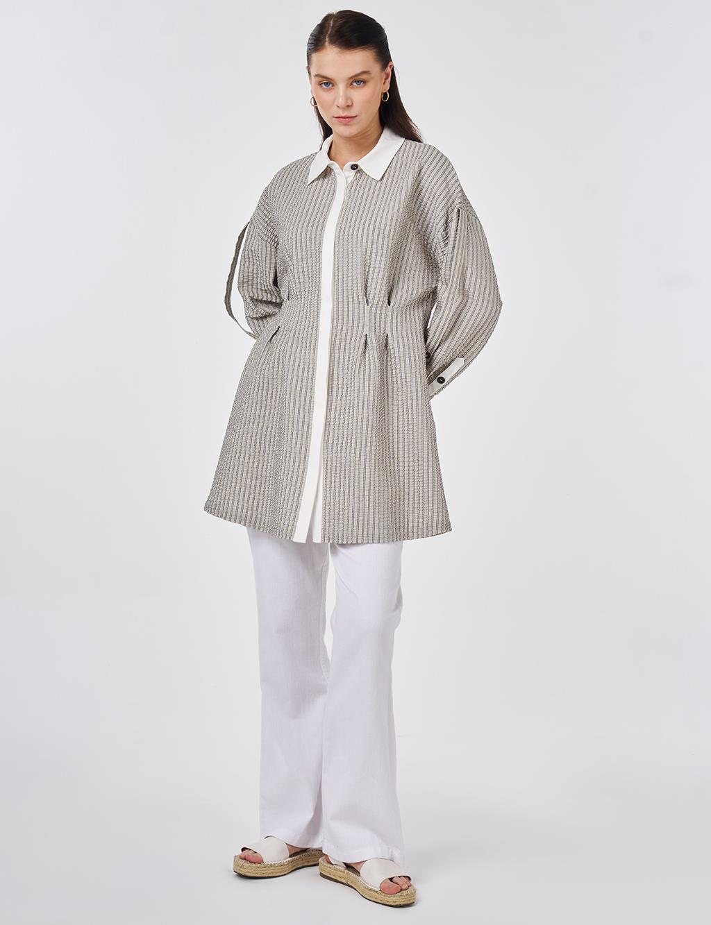 Darled Detail Cotton Tunic Dark Coffee