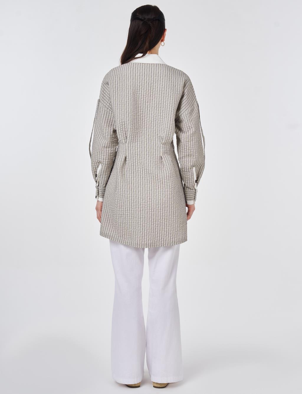 Darled Detail Cotton Tunic Dark Coffee