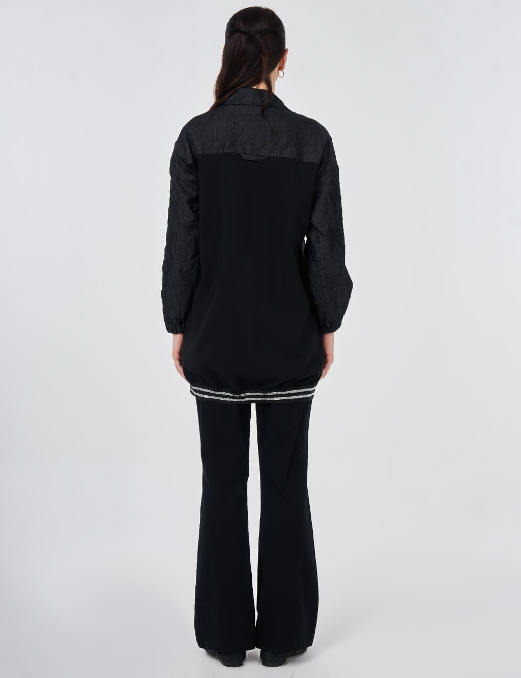 Embroidered Appliqué Jacket Black