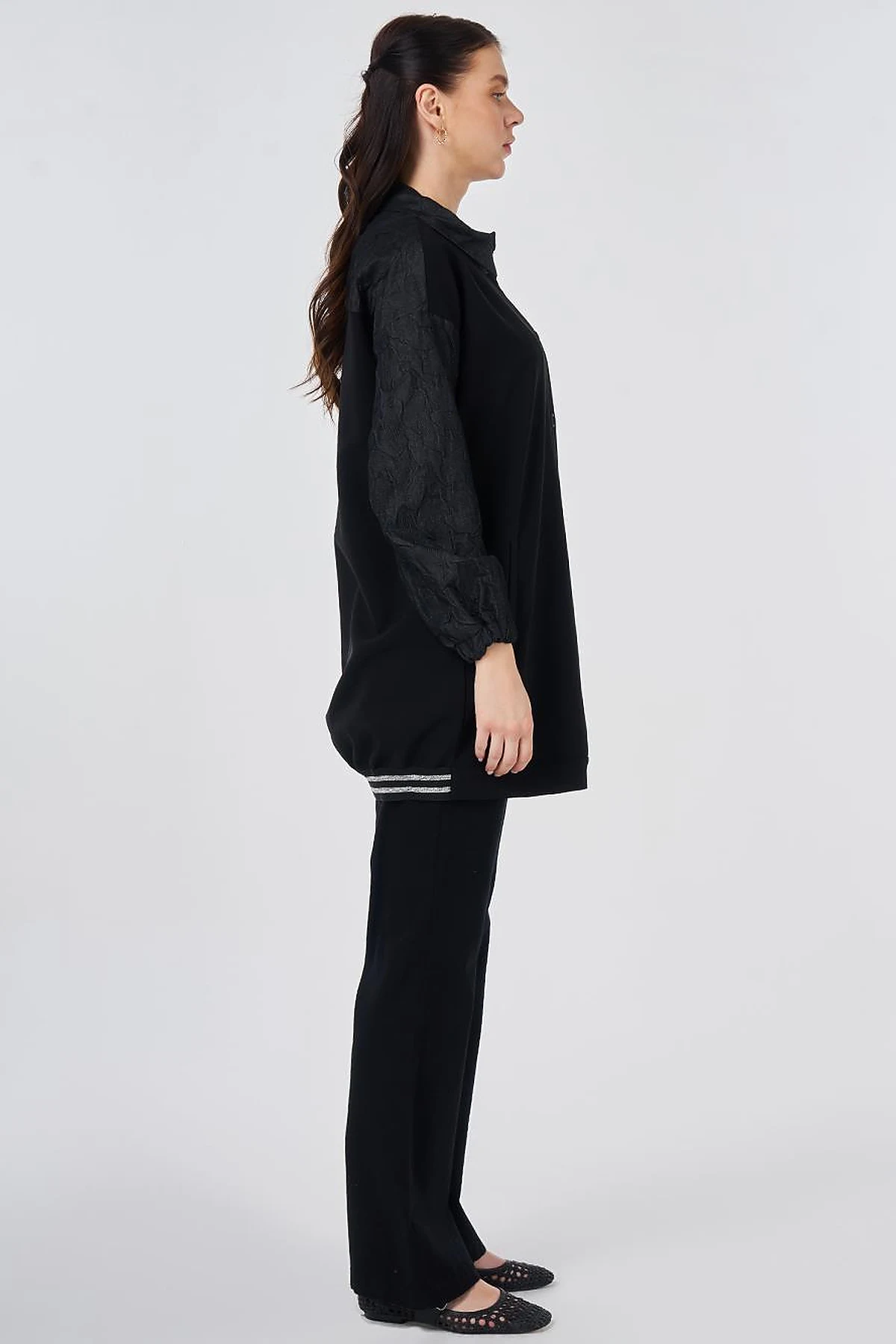 Embroidered Appliqué Jacket Black