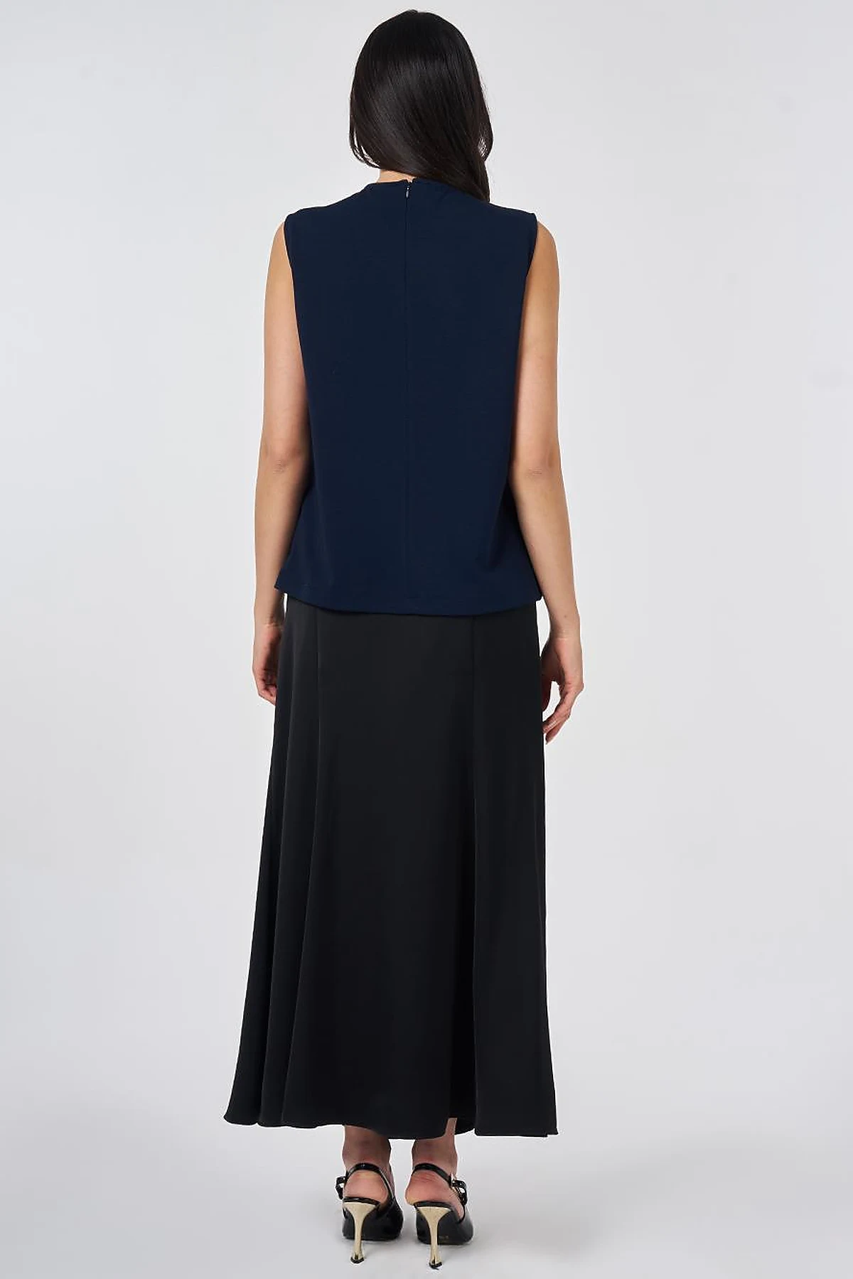 Crew Neck Sequin Blouse Dark Navy