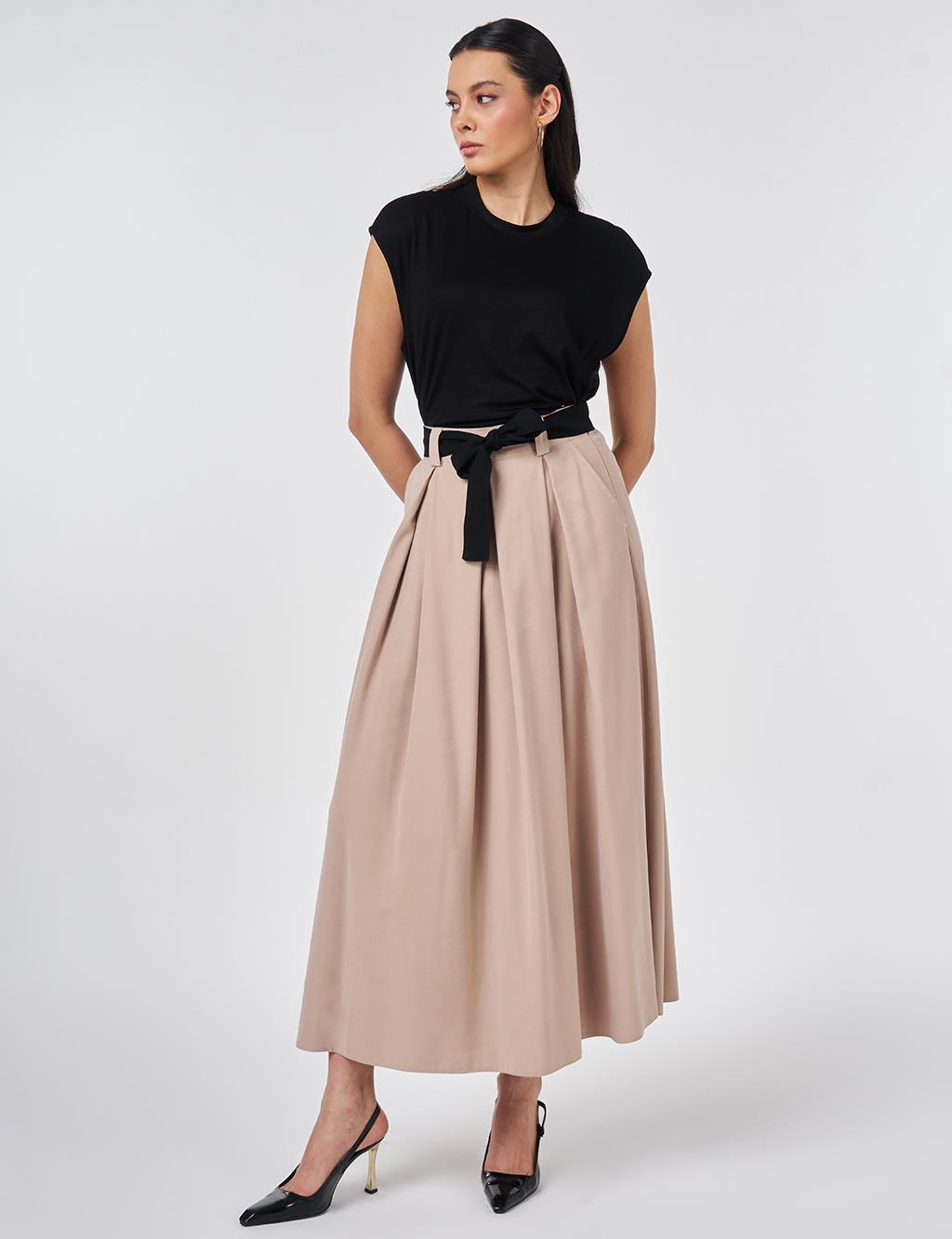 Grograin Tie Skirt Mink