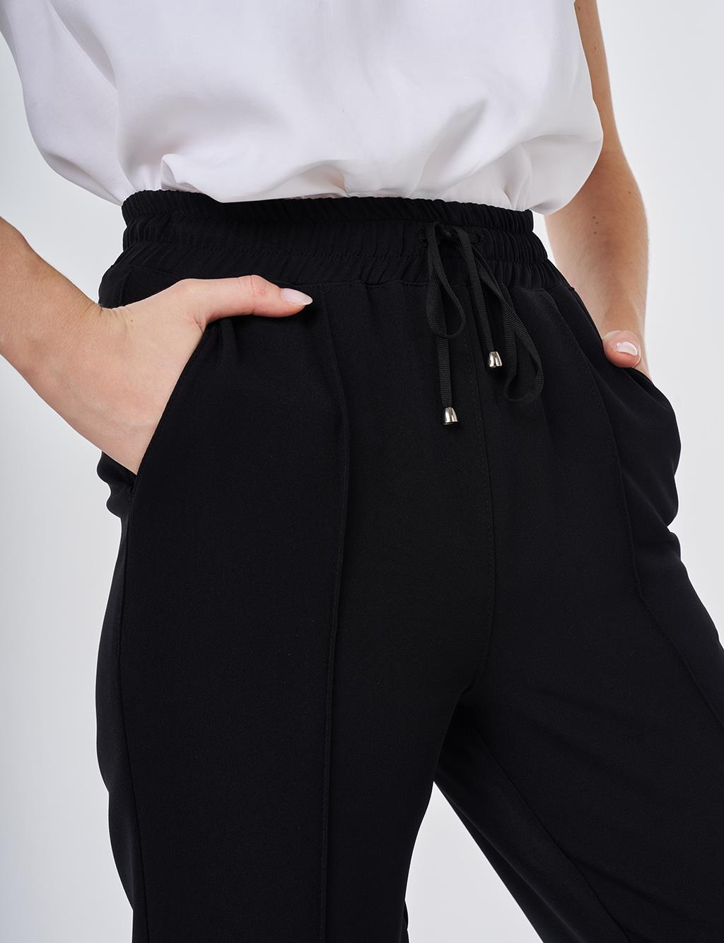 Cutting Stitch Relaxed Fit Trousers Black