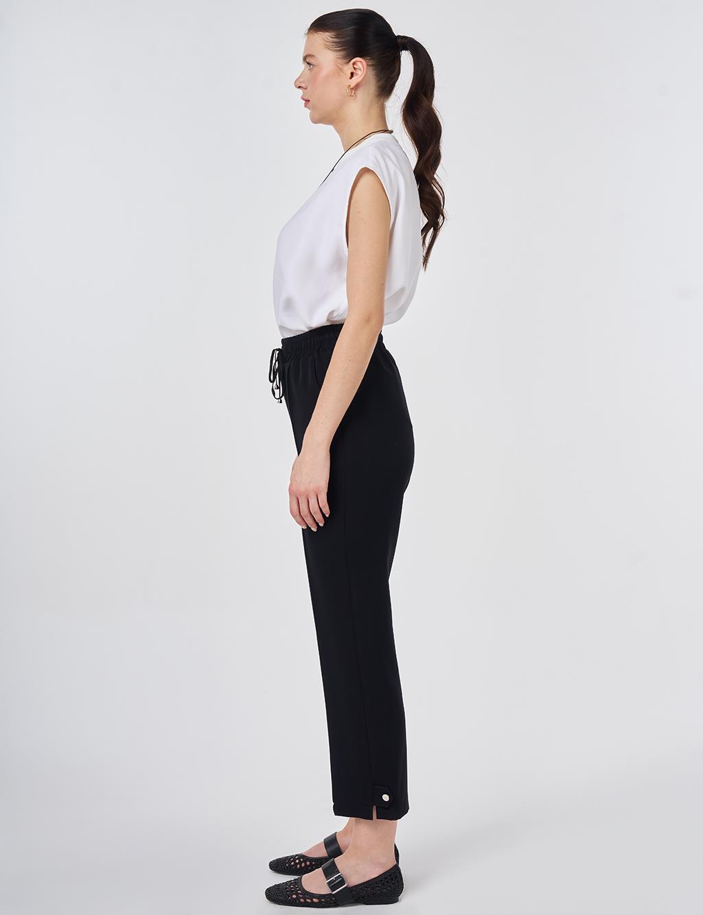 Cutting Stitch Relaxed Fit Trousers Black