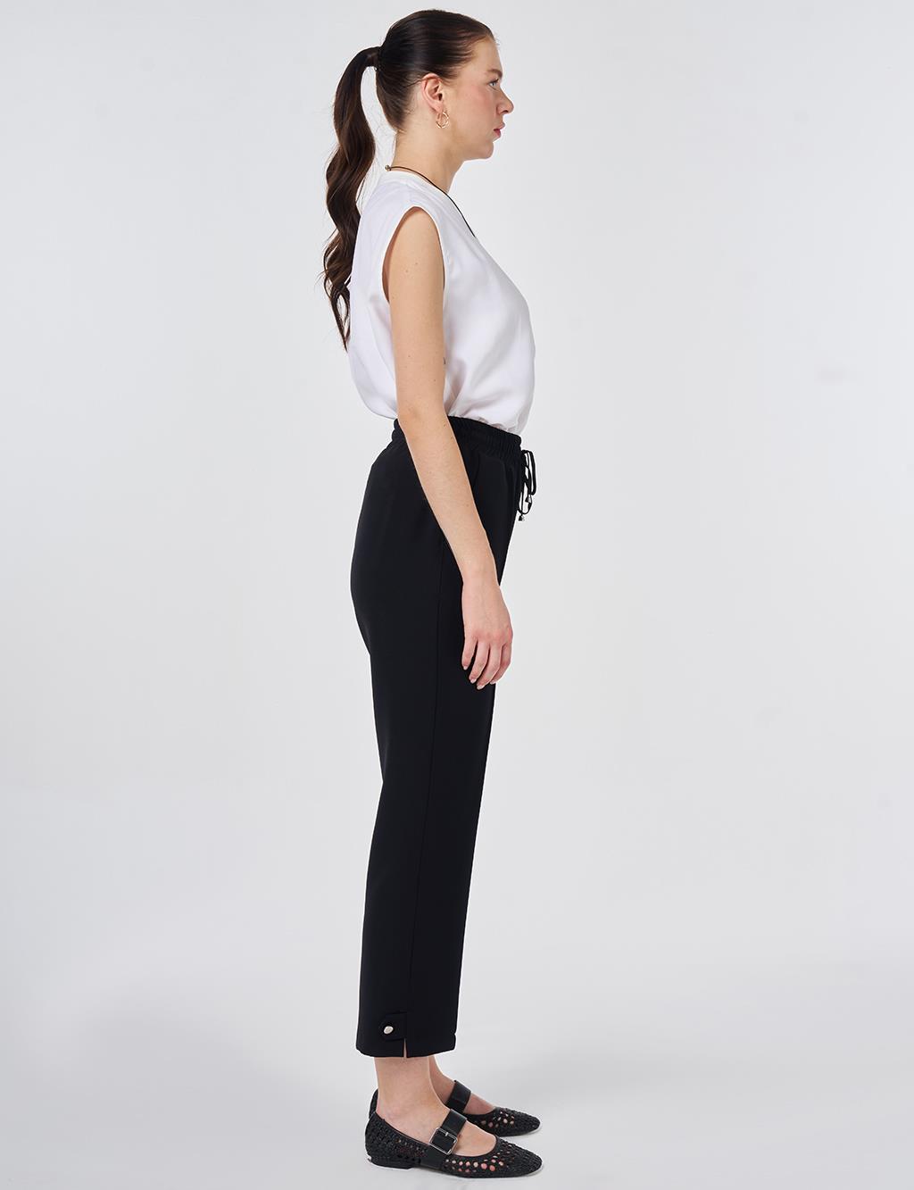 Cutting Stitch Relaxed Fit Trousers Black