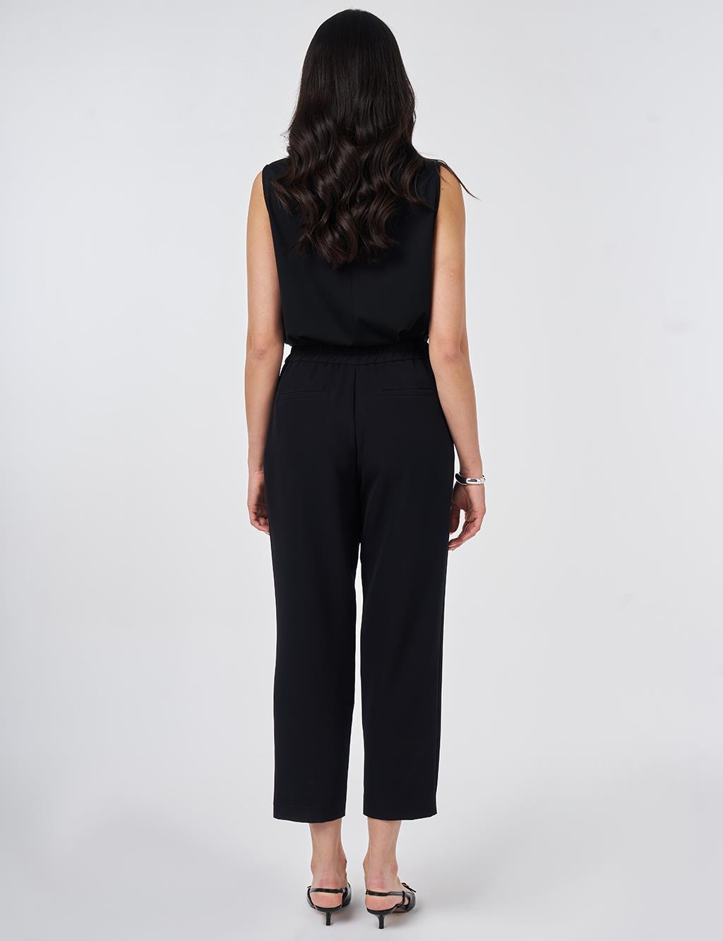 Metal-Detail Tapered Pants Black