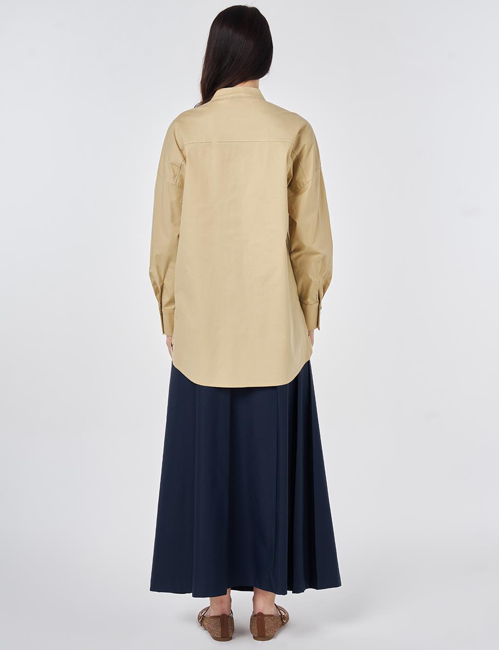 Punto Stitched Cotton Tunic Light Yellow