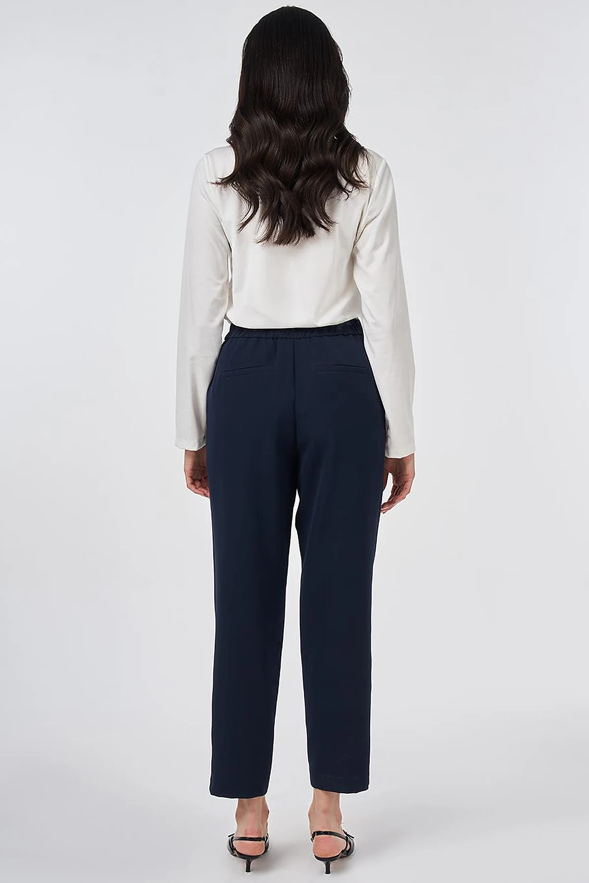 Metal-Detail Tapered Pants Dark Navy 