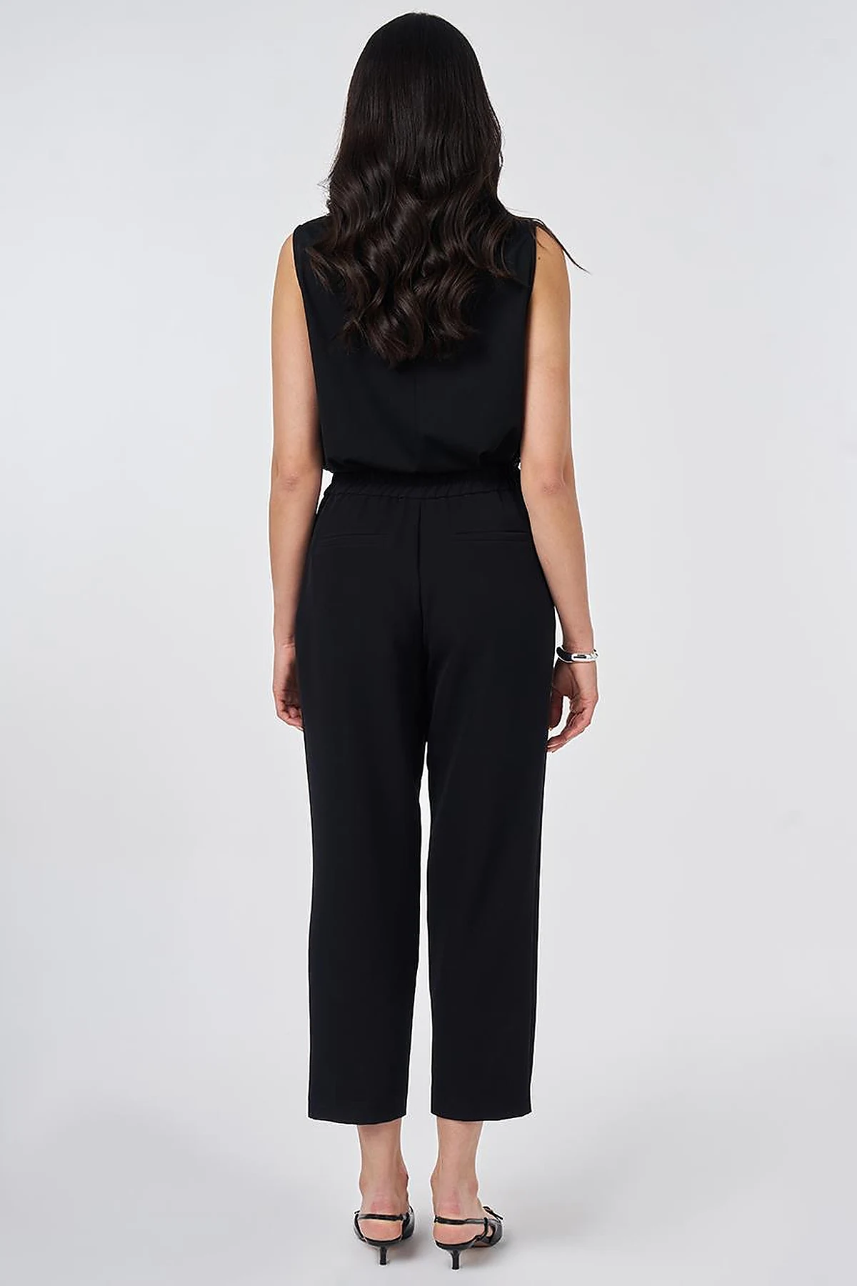 Metal-Detail Tapered Pants Black
