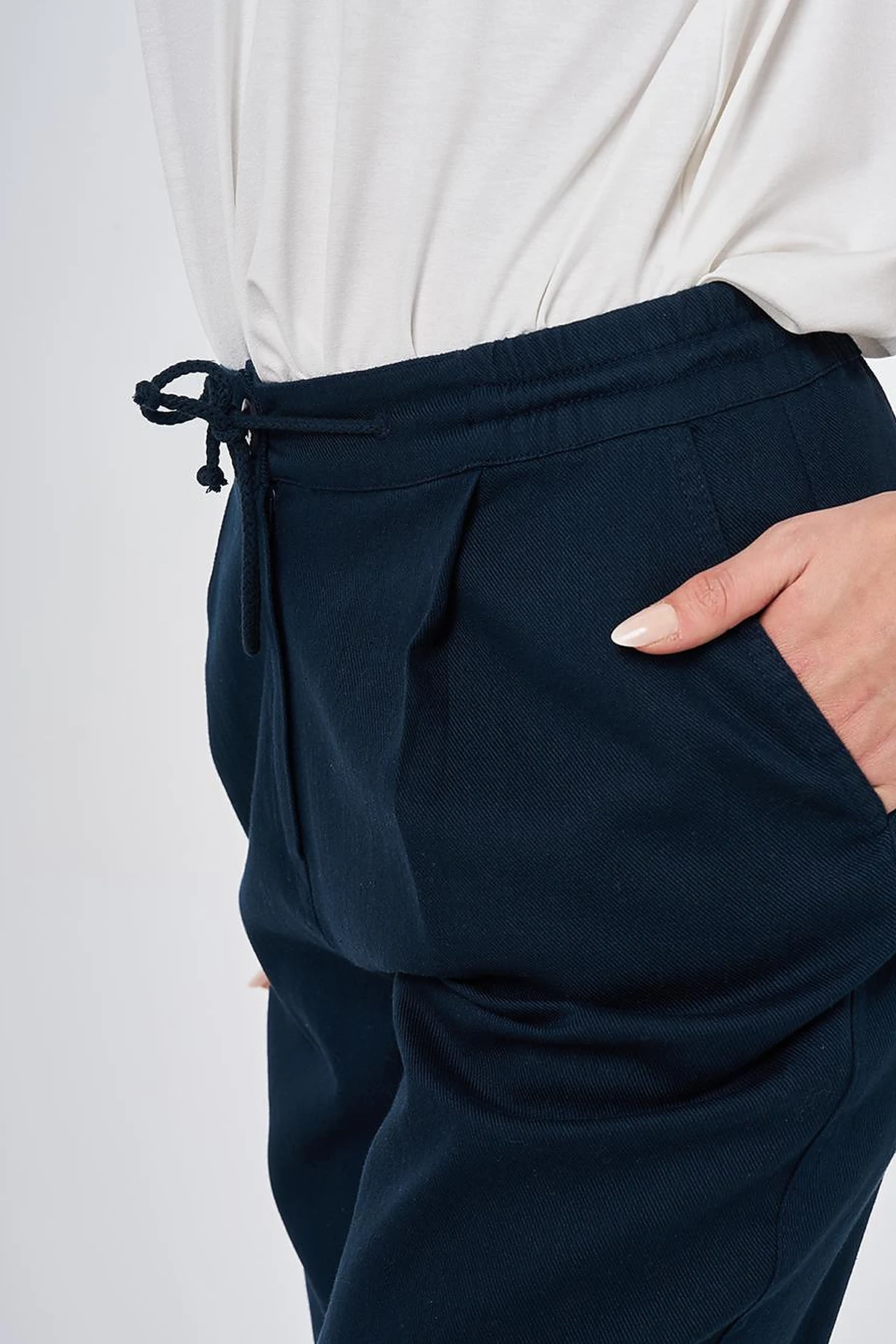 Yüksek Bel Gabardin Pantolon Koyu Lacivert
