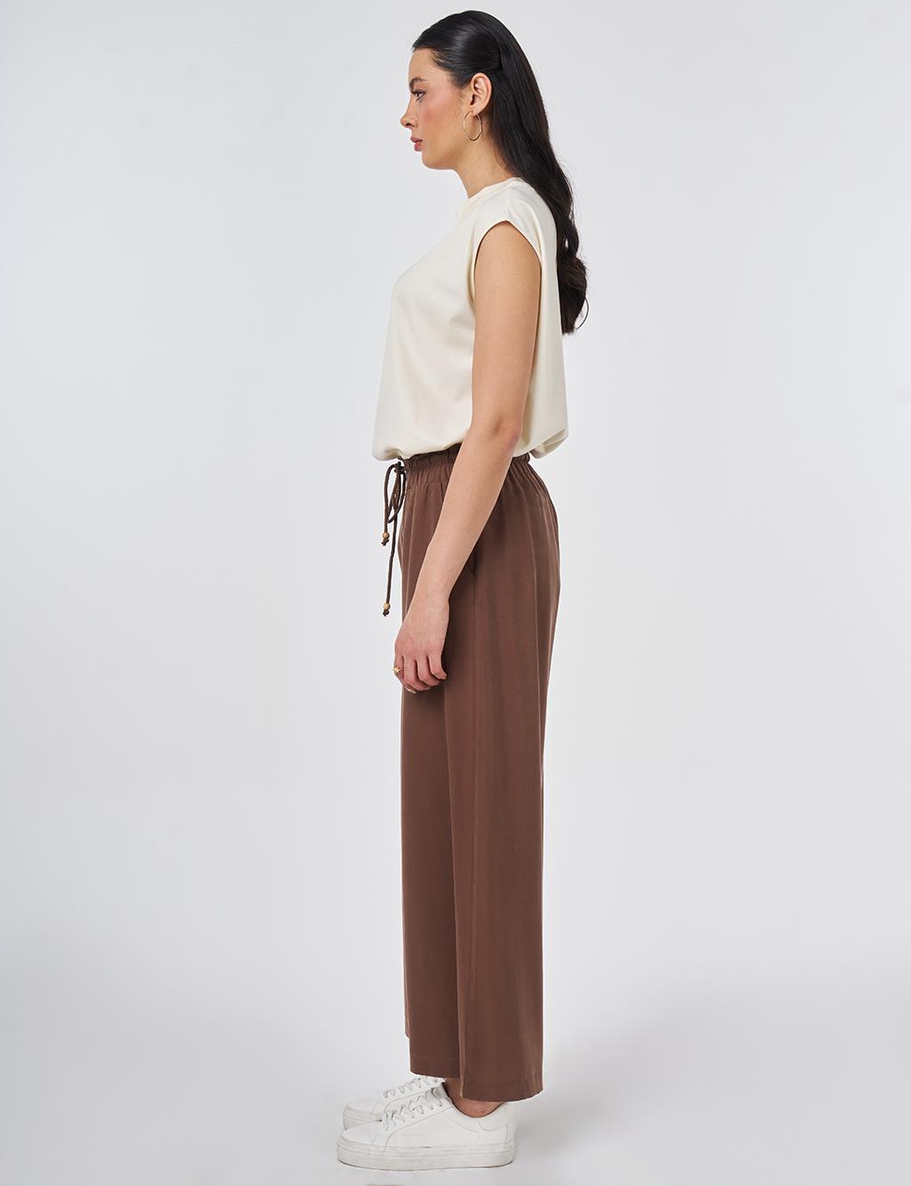 Wide Leg Modal Trousers Chocolate