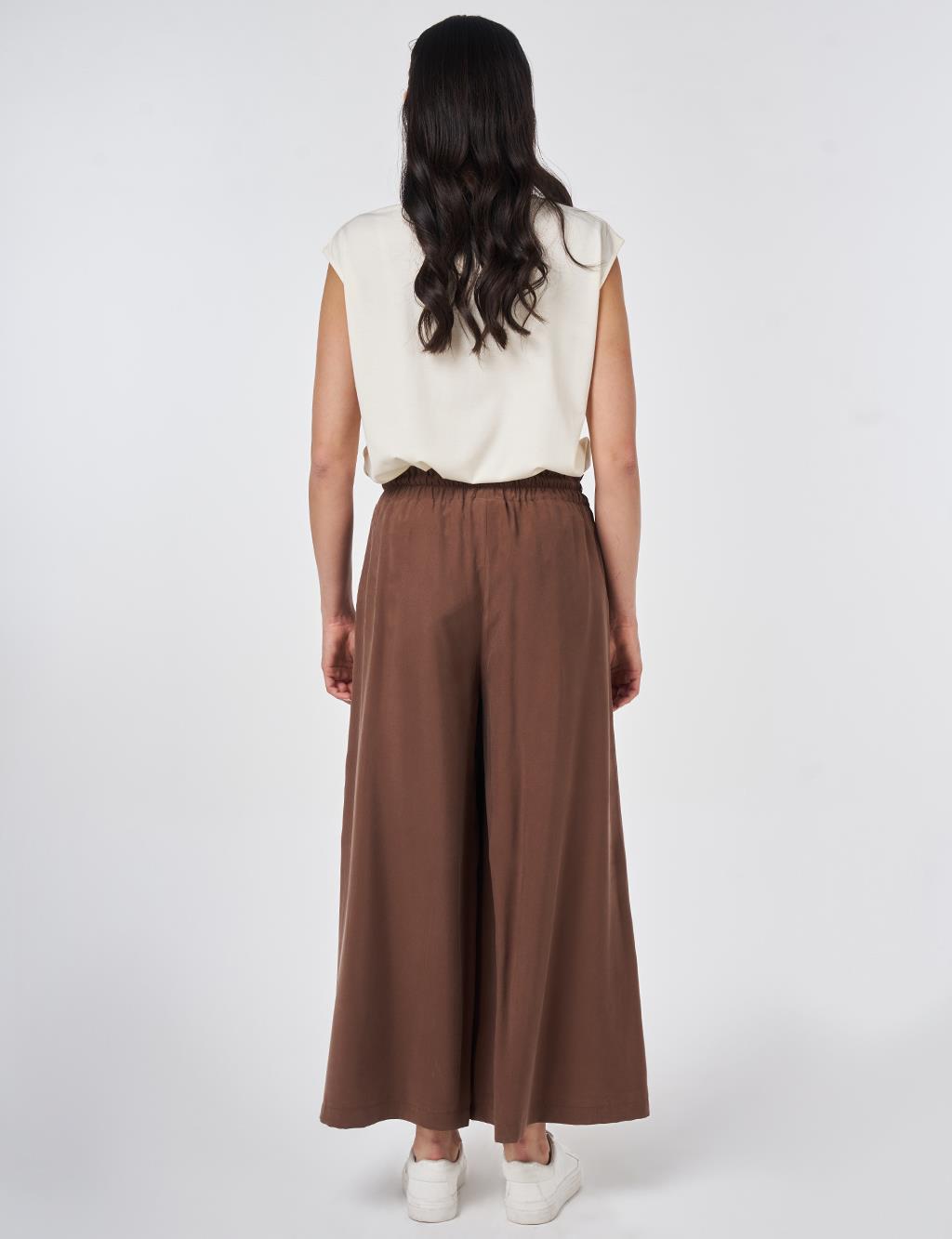 Wide Leg Modal Trousers Chocolate