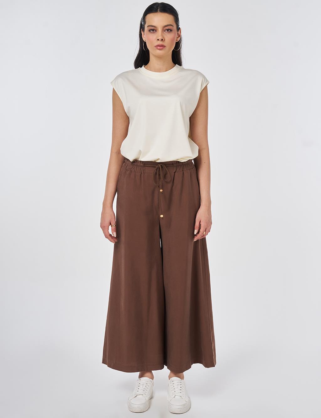Wide Leg Modal Trousers Chocolate