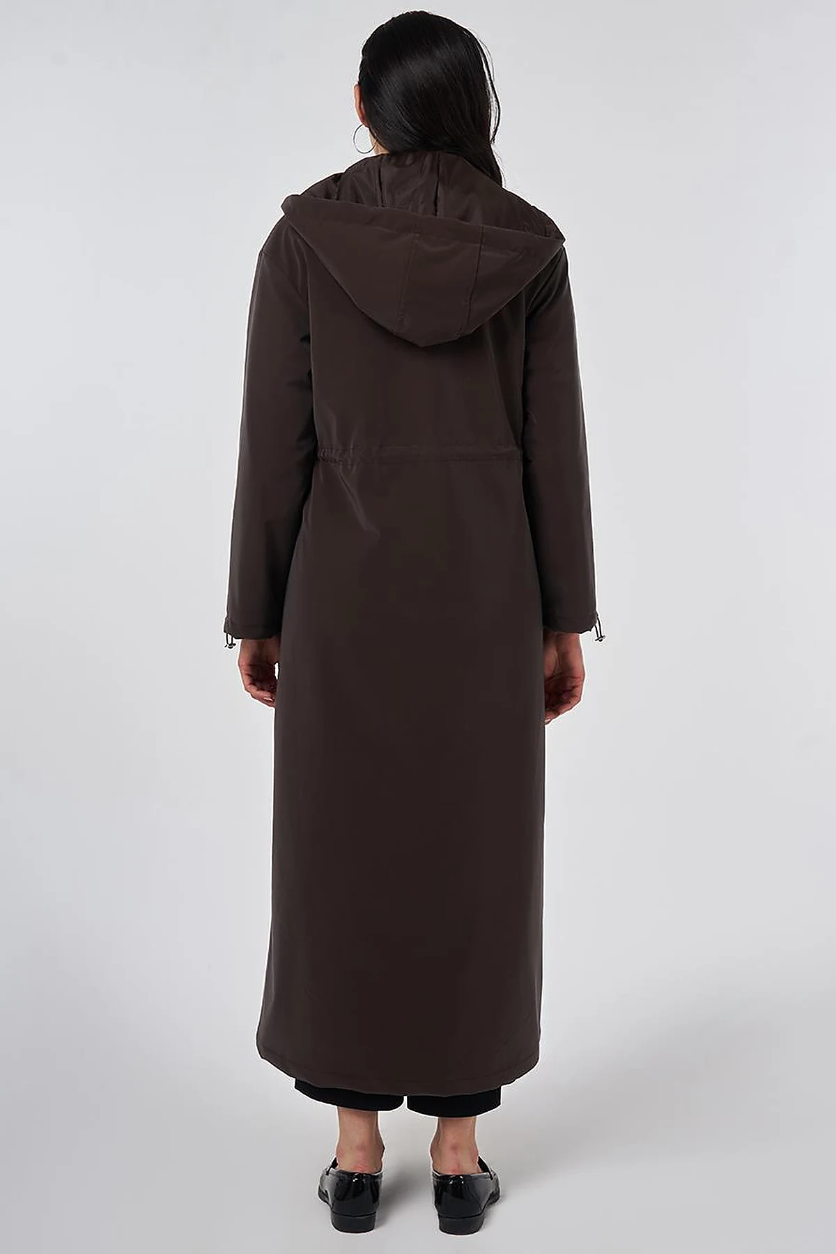 Pouch Pocket Trench Coat Dark Brown