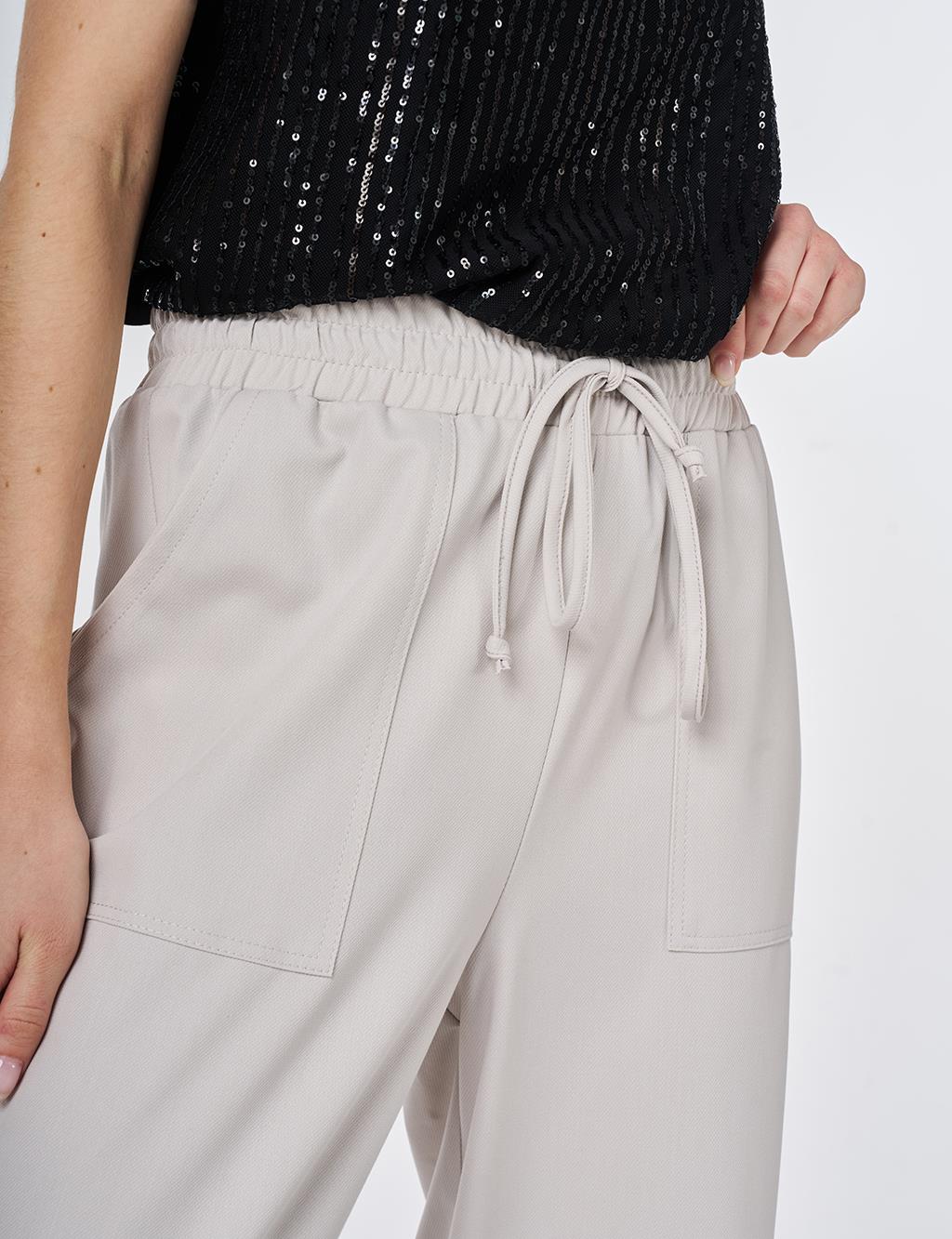 Relaxed Fit Viscose Trousers Gray