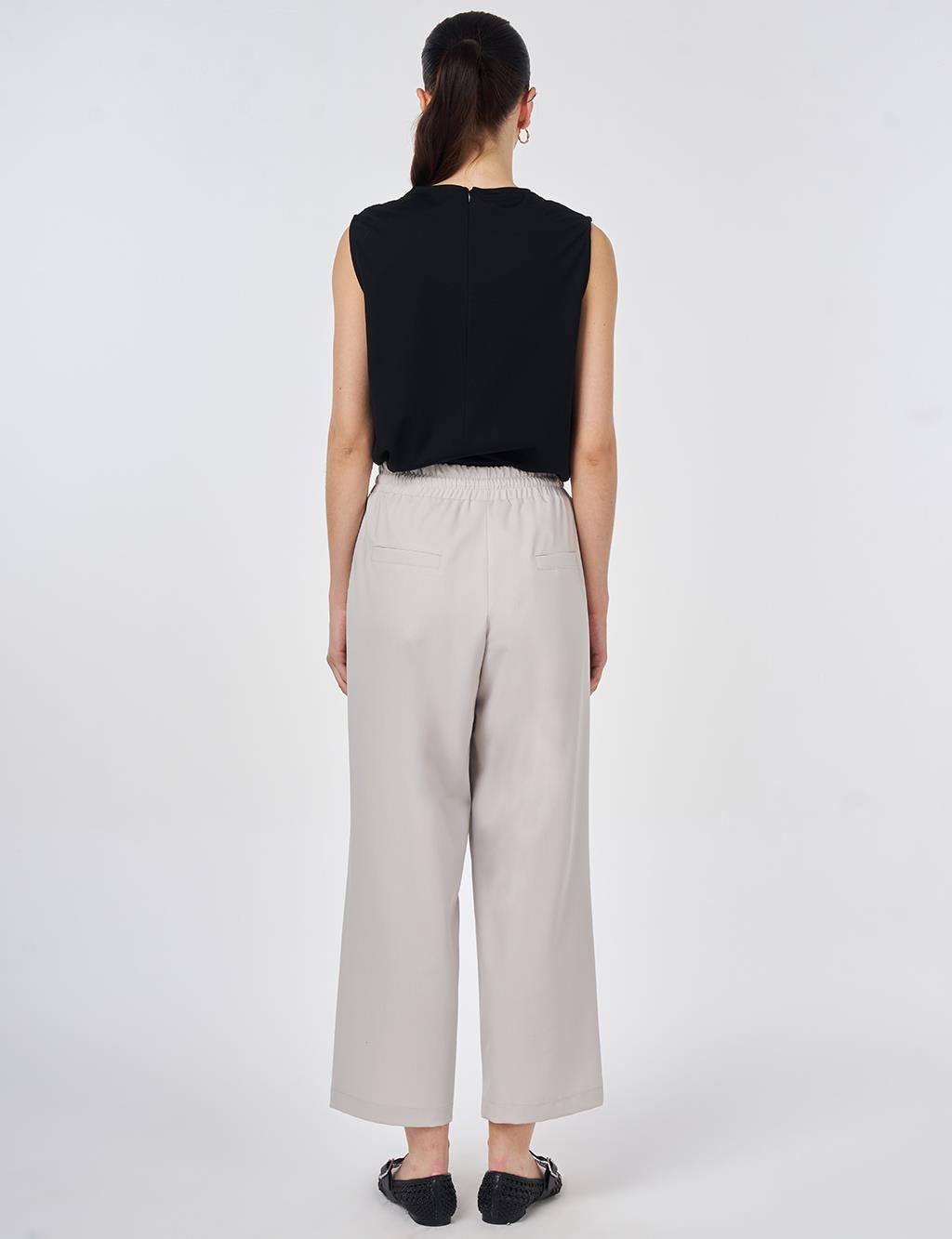 Relaxed Fit Viscose Trousers Gray