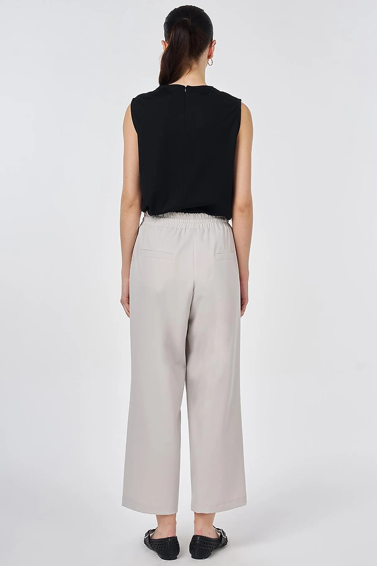 Relaxed Fit Viscose Trousers Gray
